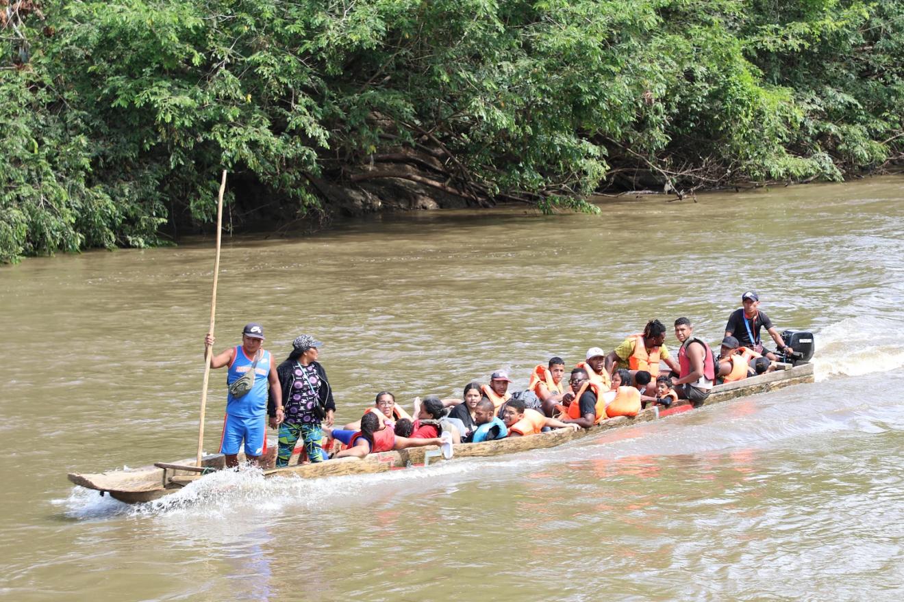 People in a water raft.